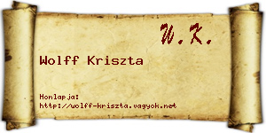 Wolff Kriszta névjegykártya